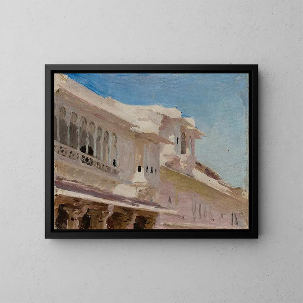 Maisons d'Udaipur - Jan Cybis — ingelijst kunstwerk aan de muur