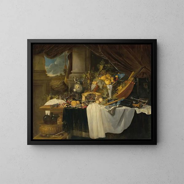 Still life banquet - Jan Davidsz de Heem — framed artwork on a wall