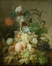 Natuurschilderij met bloemen en fruit - Jan Evert Morel — weergave van het kunstwerk