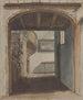 Binnenlands schilderij met uitzicht op de trappen - Jan Fabius Czn. — weergave van het kunstwerk