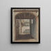 Binnenlands schilderij met uitzicht op de trappen - Jan Fabius Czn. — ingelijst kunstwerk aan de muur