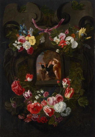 Jan Fyt - Allegories of the Four Seasons surrounded by garlands of seasonal flowers and fruits 2.webp
