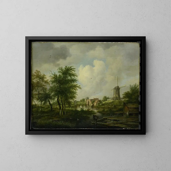 The ruined wall in Amsterdam with the Wetering gate seen from the Buitensingel - Jan Hulswit — framed artwork on a wall