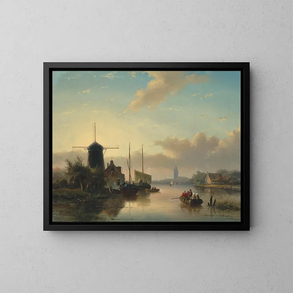 Summer Landscape Painting - Jan Jacob Coenraad Spohler — framed artwork on a wall