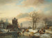 Patineurs sur une rivière gelée - Jan Jacob Spohler — weergave van het kunstwerk