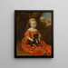 Portret van een jong meisje in een rode jurk met haar hond in een landschap - Jan Jansz de Stomme — ingelijst kunstwerk aan de muur