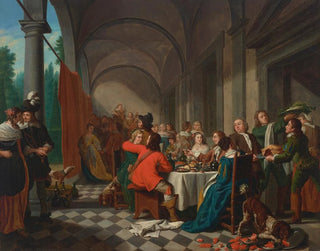 Jan Josef Horemans The Elder - An elegant dinner party in an arcade.webp