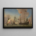 van Engelse oorlogsschepen op zee bij frisse wind - Jan Karel Donatus van Beecq — ingelijst kunstwerk aan de muur