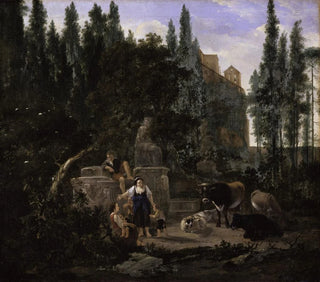 Jan Lapp - An Italian Landscape with Figures and Cattle.webp