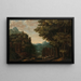 Landschap met berg, riviervallei en kasteel - Jan Meerhout — ingelijst kunstwerk aan de muur