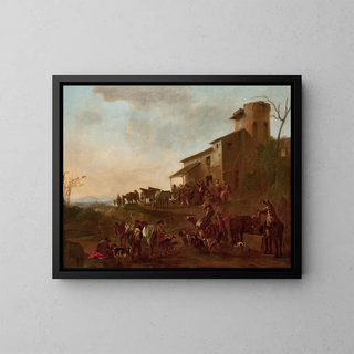 Jan Miel - Scene in front of a tavern.webp
