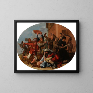 Bataille entre le Carnaval et le Carême - Jan Miense Molenaer — ingelijst kunstwerk aan de muur