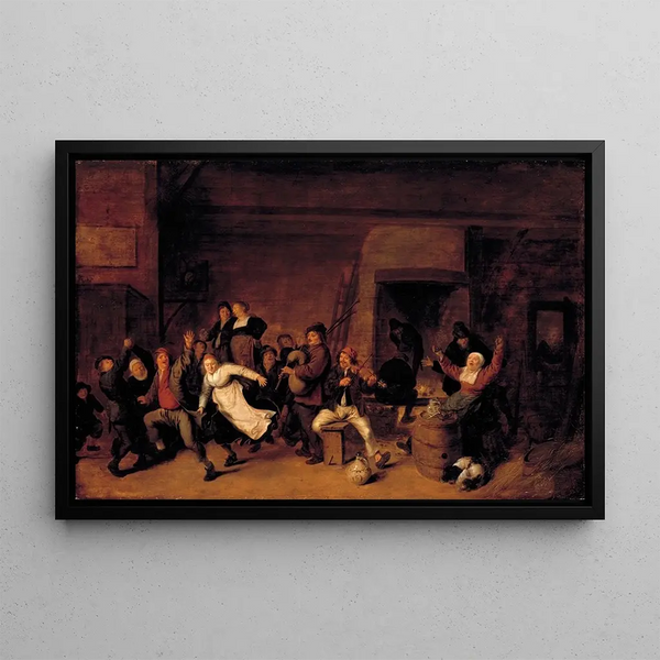 Festive scene painting - Jan Miense Molenaer — framed artwork on a wall