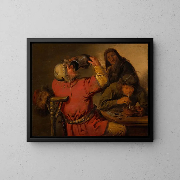 Les Cinq Sens: Le Goût - Jan Miense Molenaer — framed artwork on a wall