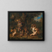 Landschapskunstdruk met zes putti die spelen met een fruitslinger en twee cavia's op de voorgrond - Jan Pauwel Gillemans de Jonge — ingelijst kunstwerk aan de muur