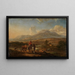Landschap in de avond met herders bij een waterloop - Jan Peeter Verdussen — ingelijst kunstwerk aan de muur