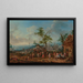 Fête de Village avec Personnages dansant et jouant, Cérémonie de Mariage au Loin - Jan Peter van Bredael l'Ancien — ingelijst kunstwerk aan de muur