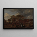 Sluit met de landheer, zijn vrouw en de schilder op de voorgrond - Jan Pietersz Opperdoes — ingelijst kunstwerk aan de muur