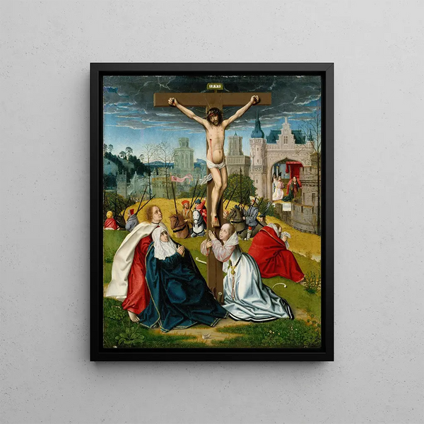 The Crucifixion - Jan Provoost — framed artwork on a wall