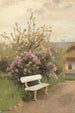 Het witte tuinbankje - Jan Stanisławski — weergave van het kunstwerk