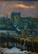 Huis in de winter - Jan Stanisławski — weergave van het kunstwerk