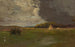 Landschapschilderij met een hooiberg - Jan Stanisławski — weergave van het kunstwerk