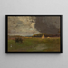 Landschapschilderij met een hooiberg - Jan Stanisławski — ingelijst kunstwerk aan de muur