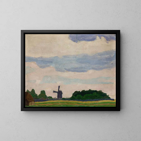 Landschap met een windmolen - Jan Stanisławski — ingelijst kunstwerk aan de muur