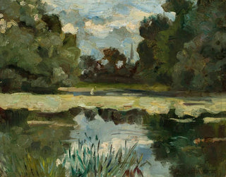 Jan Stanislawski - Park landscape with a pond.webp