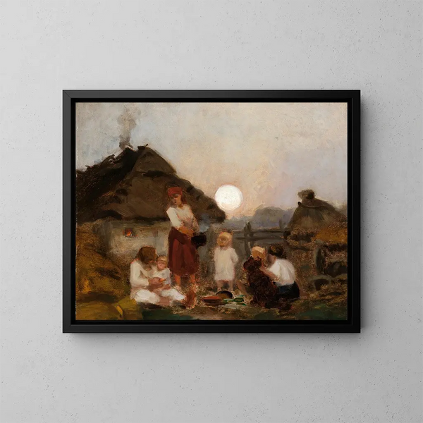 Diner - Jan Stanisławski — ingelijst kunstwerk aan de muur