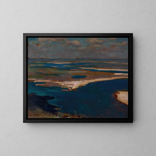 De rivier de Dnipro in blauw - Jan Stanisławski — ingelijst kunstwerk aan de muur
