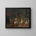 Binnenkant van een kroeg met mensen die drinken en muziek maken - Jan Steen — ingelijst kunstwerk aan de muur