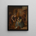 Een interieur van een kroeg met een vrouw die een pijp rookt en een man die tabak snijdt - Jan Steen — ingelijst kunstwerk aan de muur