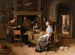 Een elegante gezelschap in een interieur met figuren die kaarten spelen aan een tafel - Jan Steen — weergave van het kunstwerk