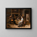 Een elegante gezelschap in een interieur met figuren die kaarten spelen aan een tafel - Jan Steen — ingelijst kunstwerk aan de muur