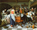 Viering van de geboorte - Jan Steen — weergave van het kunstwerk