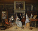 Fantasierijk binnenhuis schilderij met Jan Steen en de familie van Gerrit Schouten - Jan Steen — weergave van het kunstwerk