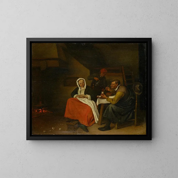 boer die eieren eet - Jan Steen — ingelijst kunstwerk aan de muur