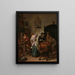 Binnenkant met een vrouw die een papegaai voedt die bekend staat als De Papegaaienkooi - Jan Steen — ingelijst kunstwerk aan de muur
