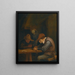 Landbouwers drinkend en tabak snijdend in een herberg - Jan Steen — ingelijst kunstwerk aan de muur
