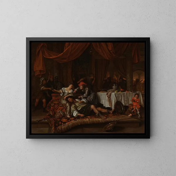 Samson et Dalila - Jan Steen — framed artwork on a wall