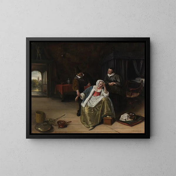 La jeune fille amoureuse - Jan Steen — ingelijst kunstwerk aan de muur