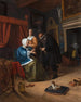 De zieke dochter - Jan Steen — weergave van het kunstwerk