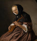 Vrouw die luit speelt - Jan Steen — weergave van het kunstwerk