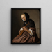 Vrouw die luit speelt - Jan Steen — ingelijst kunstwerk aan de muur
