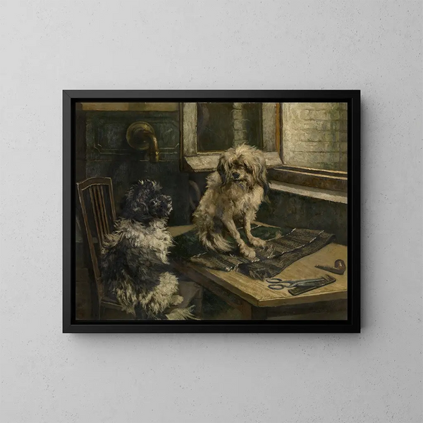 Dogs - Jan Stobbaerts — framed artwork on a wall