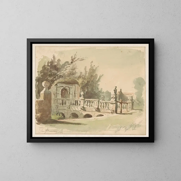 Door of Heemstede Castle - Jan Striening — framed artwork on a wall
