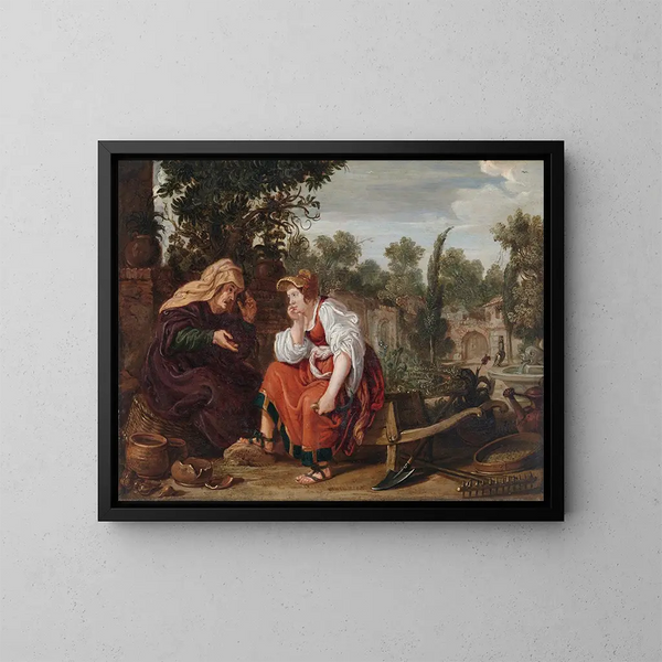 Vertumne and Pomone - Jan Tengnagel — framed artwork on a wall