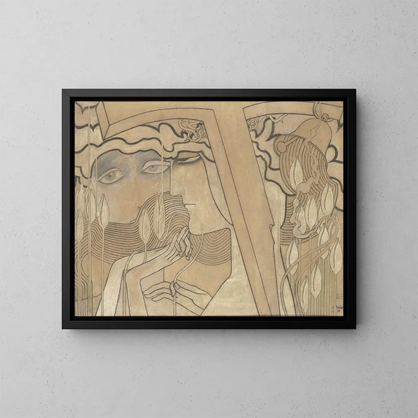 Desire and Satisfaction - Jan Toorop — framed artwork on a wall