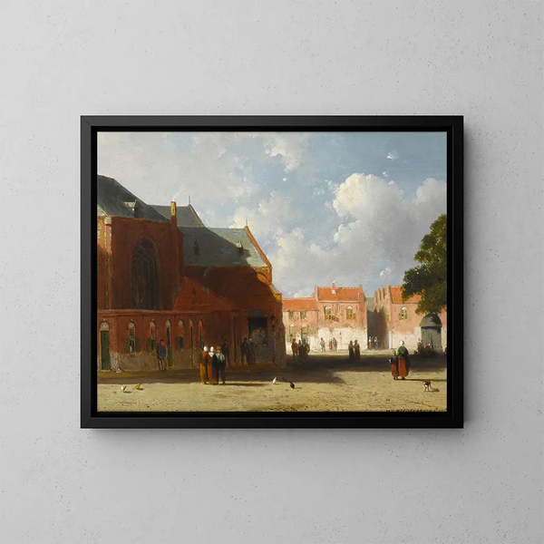 View of a Dutch city - Jan Weissenbruch — framed artwork on a wall